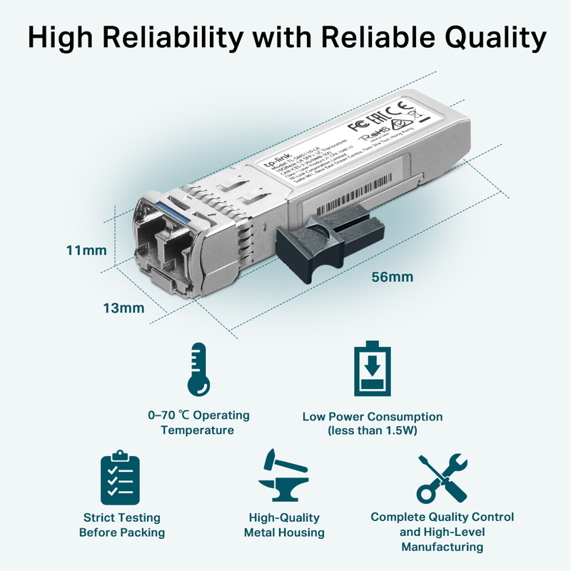 TP-LINK 10GBase-LR SFP+ LC Transceiver TL-SM5110-LR - Image 4