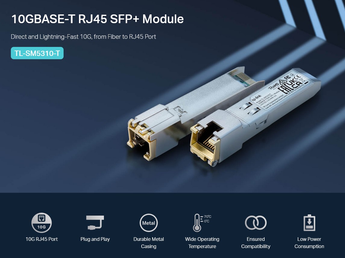 TP-LINK 10G BASE-T RJ45 SFP+ Module TL-SM5310-T - Image 2