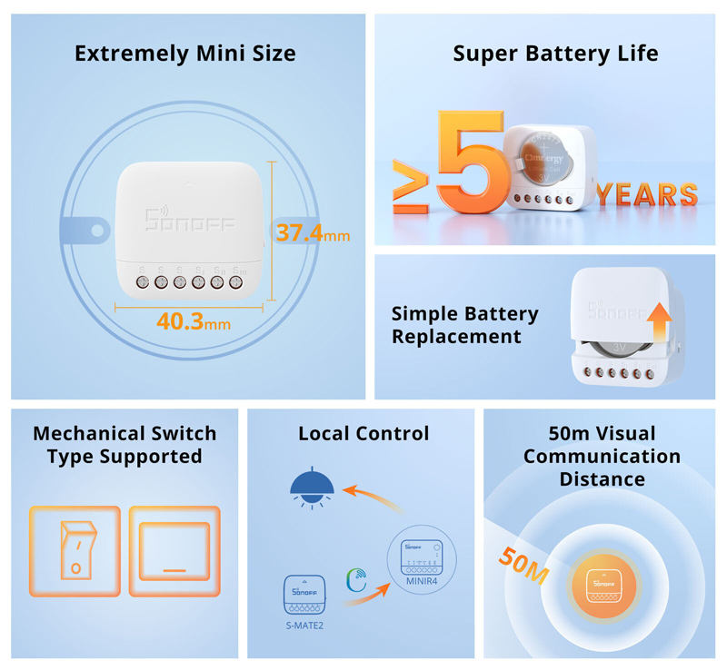 SONOFF smart διακόπτης S-MATE2 - Image 3