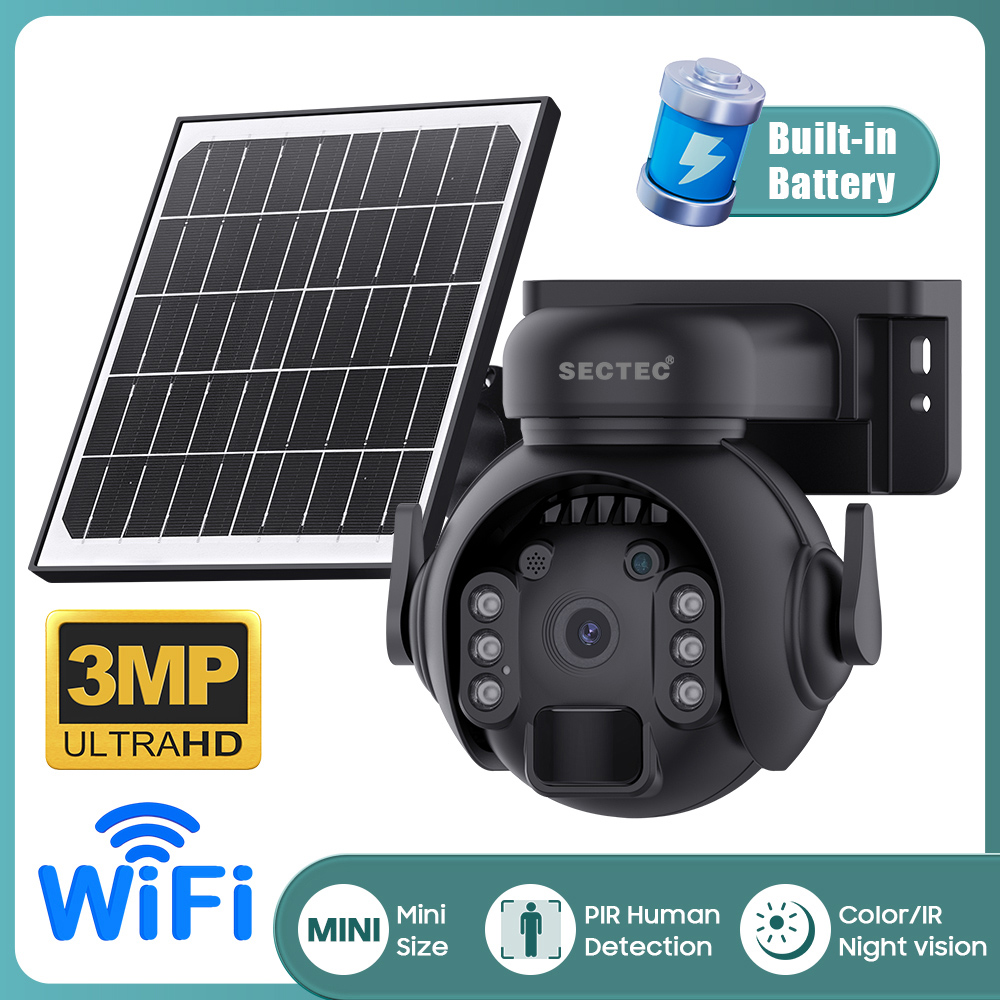 SECTEC smart ηλιακή κάμερα ST-515C-3M-5W-BK - Image 2