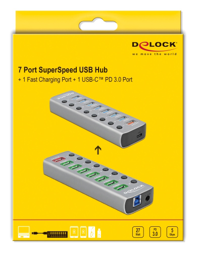 DELOCK USB hub 63264 με διακόπτες - Image 3