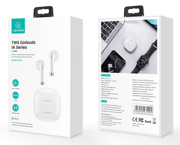 USAMS earphones IA04 με θήκη φόρτισης - Image 4