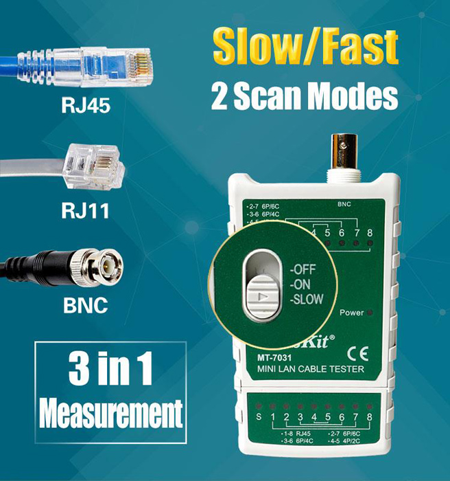 PROSKIT tester καλωδίων δικτύου MT-7031 για RJ45/11/12/22 & BNC - Image 4