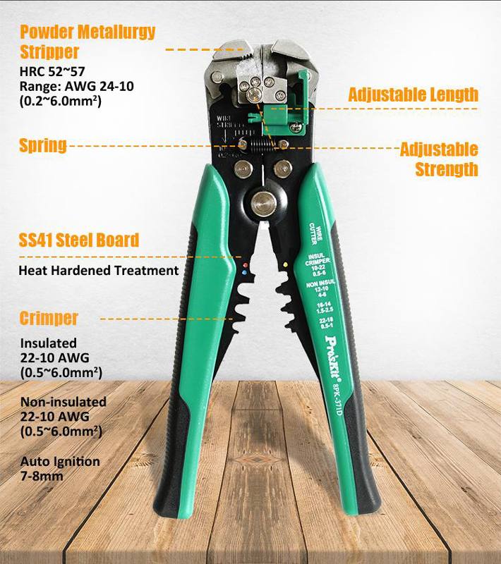 PROSKIT αυτόματη πρέσα ακροδεκτών 8PK-371D με απογυμνωτή - Image 3