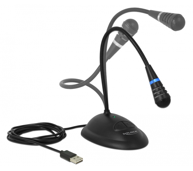 DELOCK μικρόφωνο με βάση και mute button 65871 - Image 2