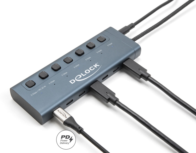 DELOCK USB-C hub 63410 με διακόπτες - Image 2