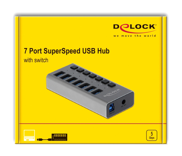 DELOCK USB hub 63669 με διακόπτες - Image 4