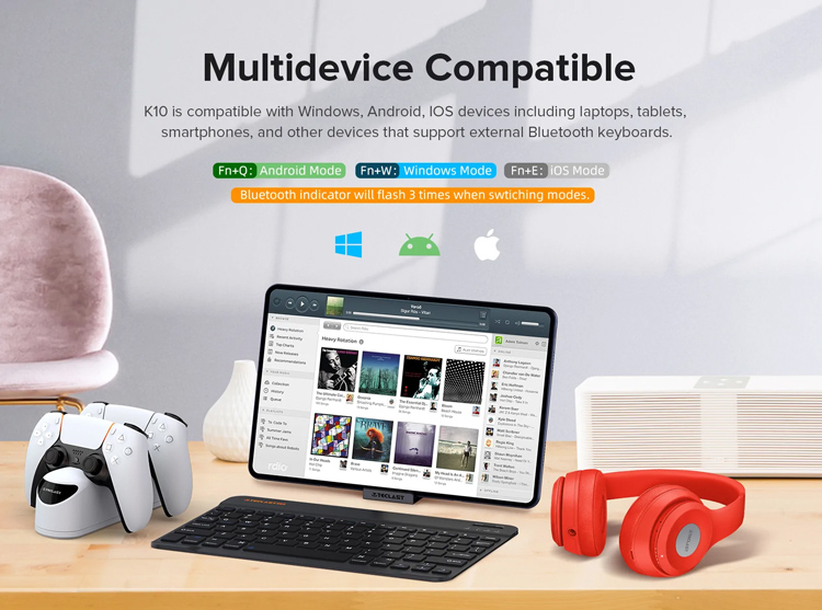 TECLAST ασύρματο πληκτρολόγιο K10 - Image 2