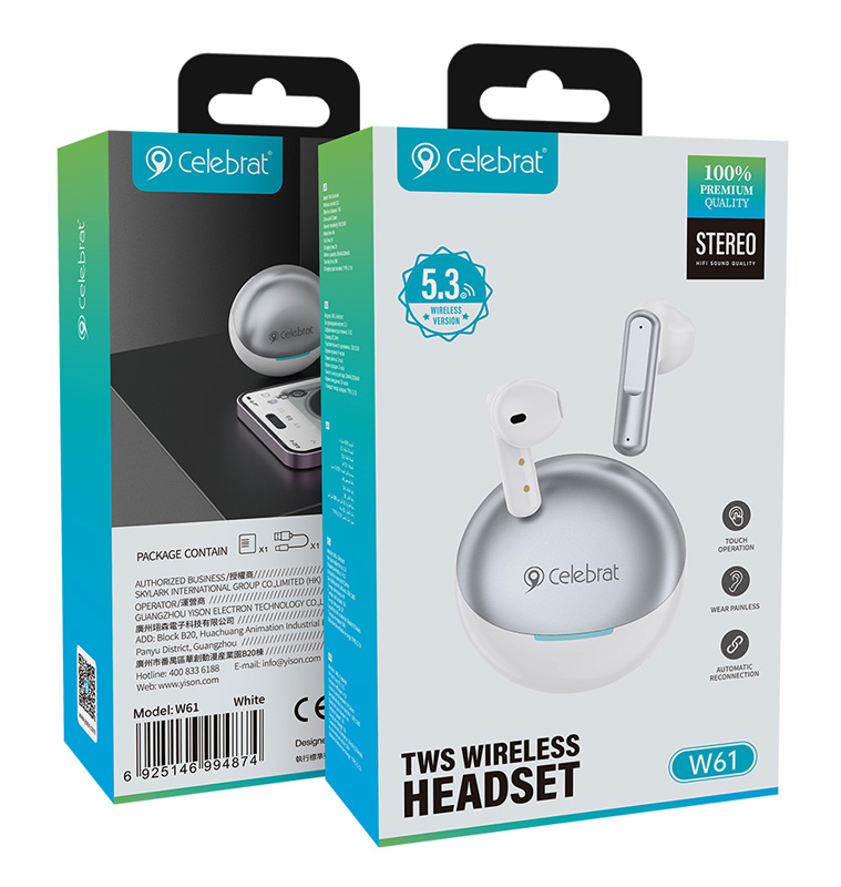 CELEBRAT earphones με θήκη φόρτισης W61 - Image 4