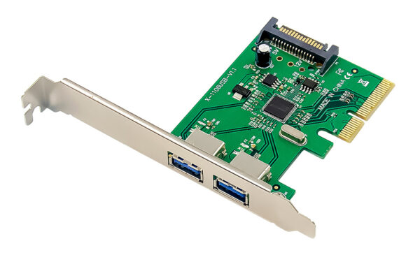 POWERTECH κάρτα επέκτασης PCIe x4 σε 2x USB ST619