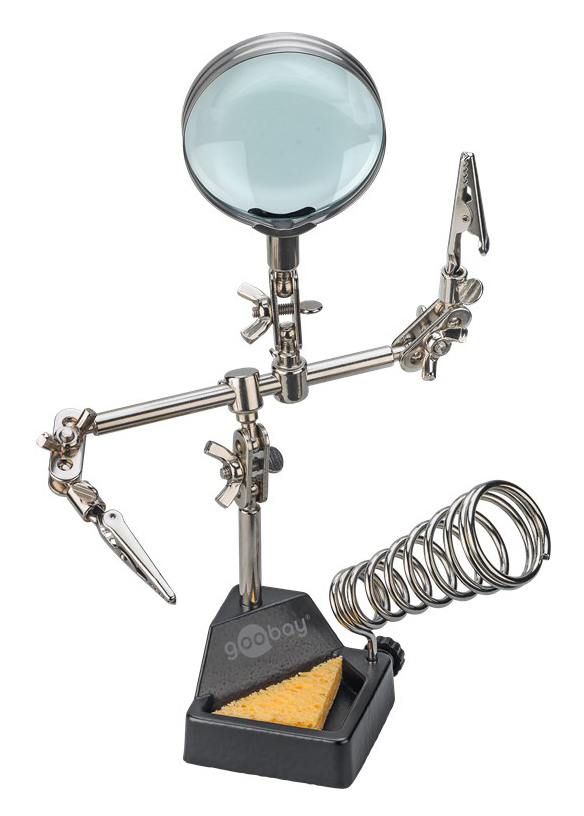 GOOBAY βάση στήριξης πλακέτας 76560 με μεγεθυντικό φακό & θέση για κολλητήρι