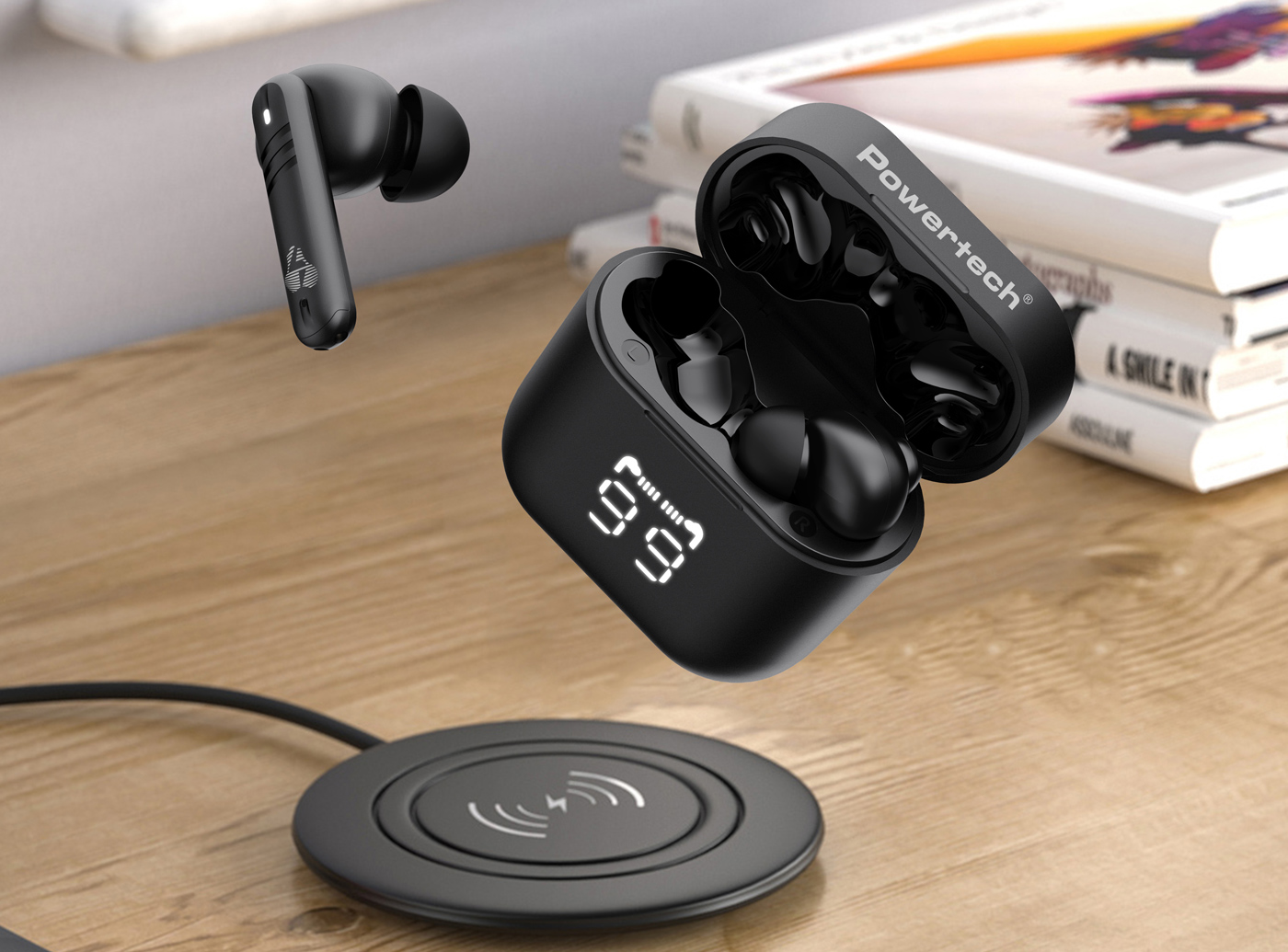 POWERTECH earphones με θήκη φόρτισης PT-1227 - Image 2