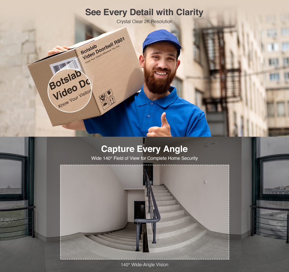 BOTSLAB smart κουδούνι με κάμερα R801 - Image 3