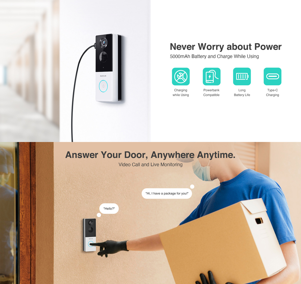 BOTSLAB smart κουδούνι με κάμερα R801 - Image 4