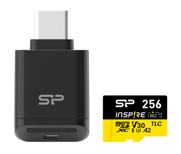 SILICON POWER κάρτα μνήμης microSDXC Inspire με card reader
