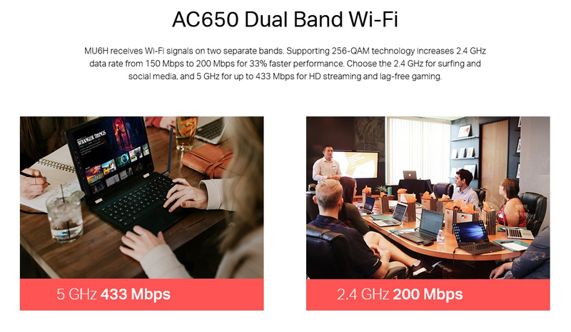 MERCUSYS ασύρματος USB αντάπτορας δικτύου MU6H - Image 4