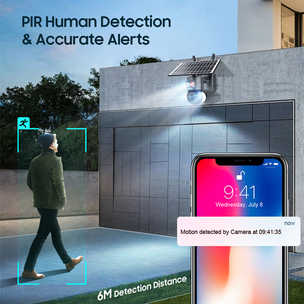 SECTEC smart ηλιακή κάμερα ST-S528M-4G-3MASR με προβολείς - Image 3