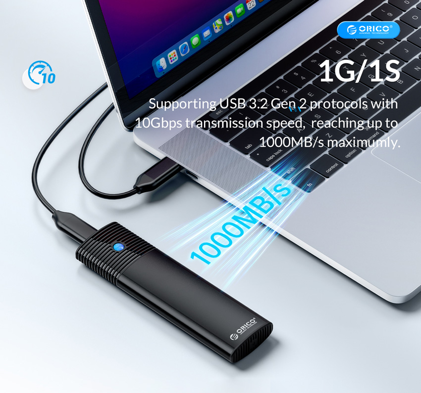 ORICO θήκη για Μ.2 NVMe SSD PWM2-G2-BK-EP - Image 2