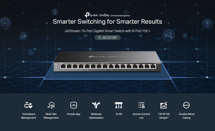 TP-LINK JetStream switch TL-SG2016P - Image 2