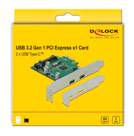 DELOCK κάρτα επέκτασης PCIe x1 σε 2x USB-C 90493 - Image 4