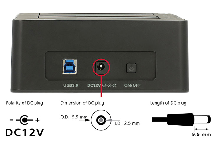 DELOCK docking station για 2.5" ή 3.5" SATA HDD/SSD 62661 - Image 3