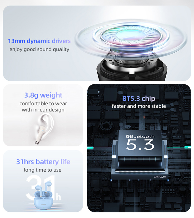 USAMS earphones με θήκη φόρτισης US-YO17 - Image 3