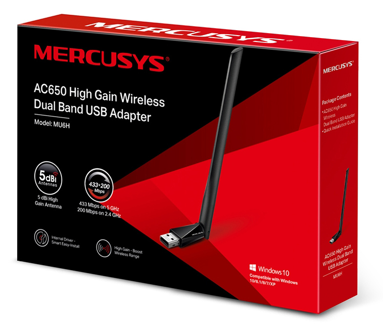 MERCUSYS ασύρματος USB αντάπτορας δικτύου MU6H - Image 3