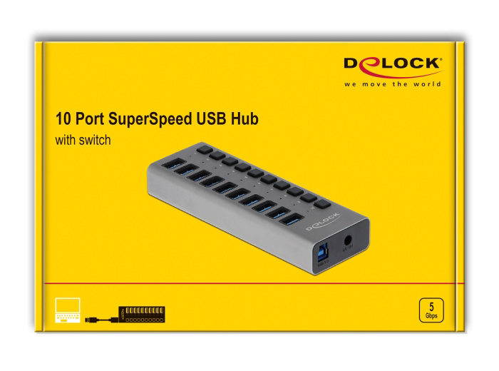 DELOCK USB hub 63670 με διακόπτες - Image 4