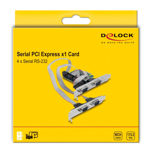 DELOCK κάρτα επέκτασης PCIe σε 4x RS-232 90410 - Image 4