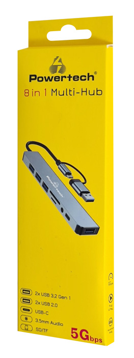 POWERTECH USB hub PTR-0151 με card reader - Image 3