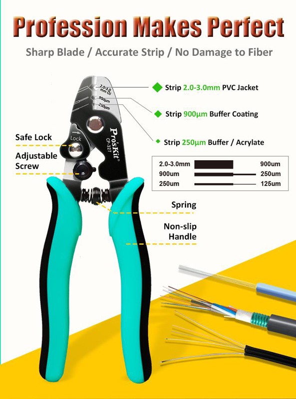 PROSKIT απογυμνωτής καλωδίων οπτικών ινών CP-327 - Image 2