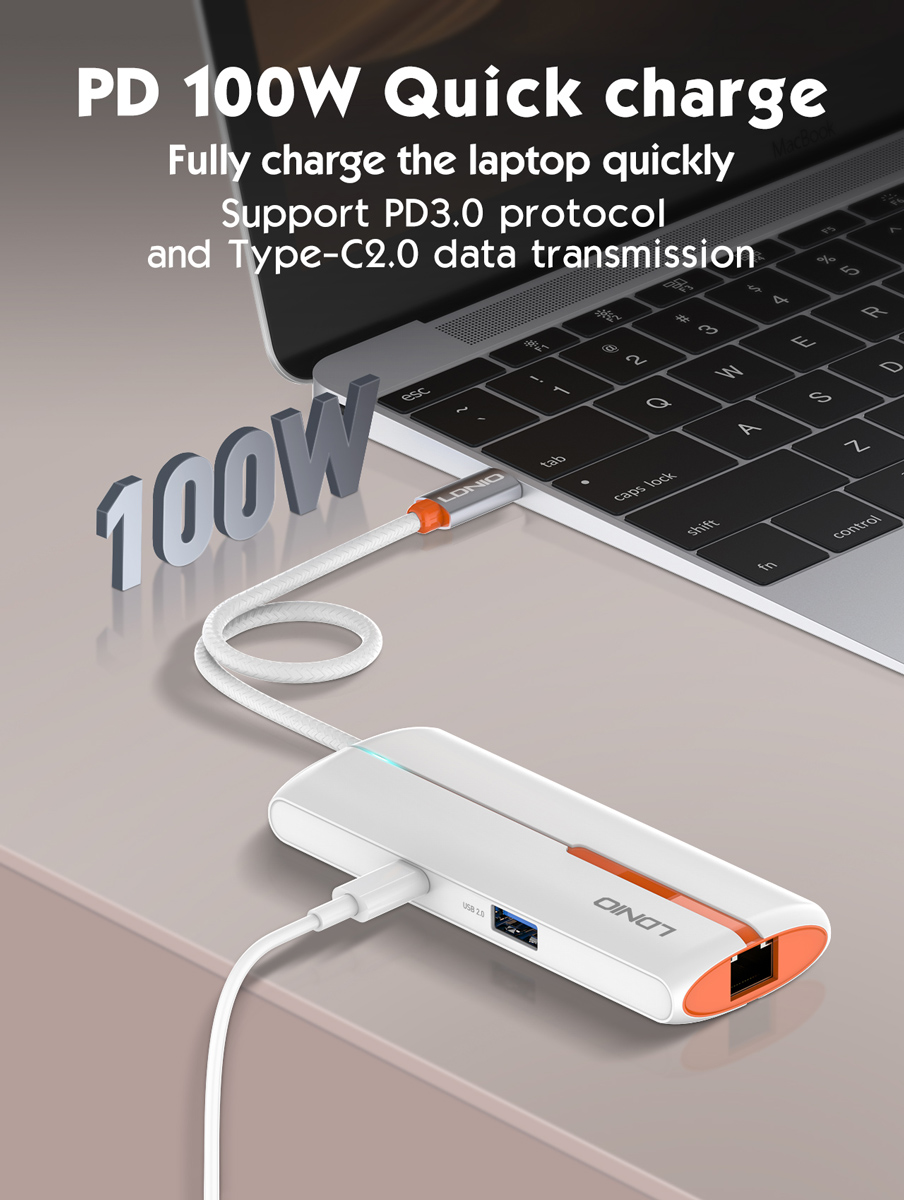 LDNIO USB hub DS-26U με θύρα δικτύου - Image 3
