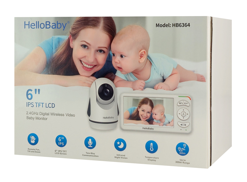 HELLOBABY ενδοεπικοινωνία μωρού HB6364 με κάμερα & οθόνη 6" - Image 4
