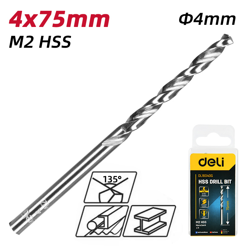 DELI σετ τρυπάνια DL16040G για μέταλλο - Image 2