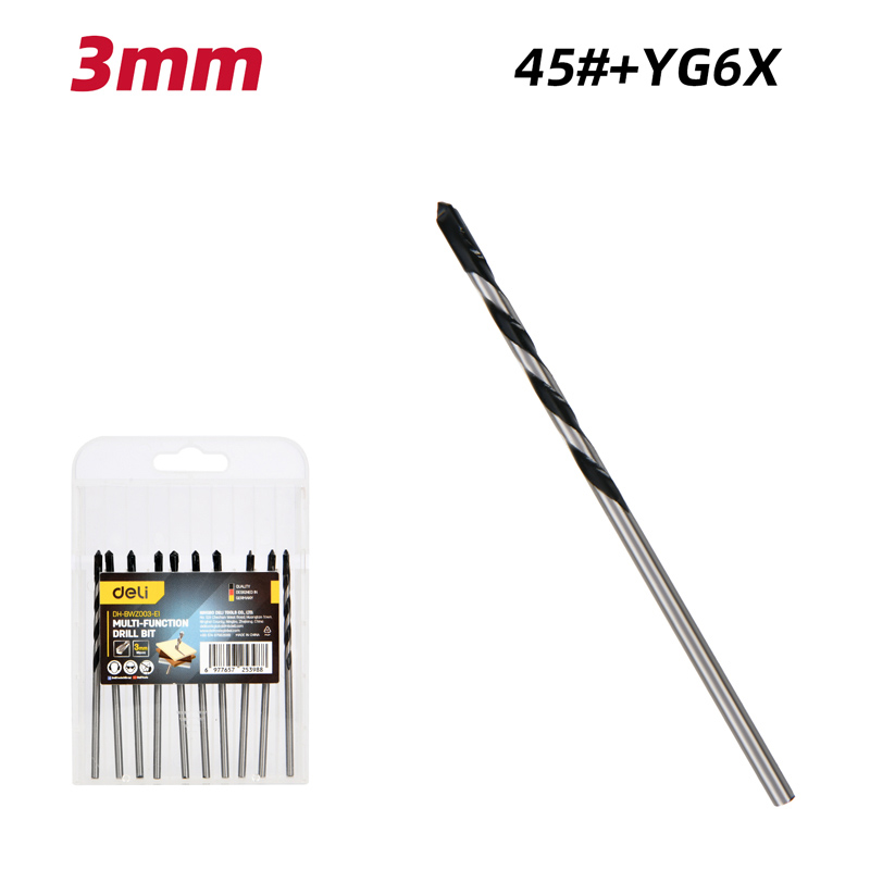 DELI σετ τρυπάνια DH-BWZ003-E1 για τοίχο/μέταλλο/ξύλο - Image 3
