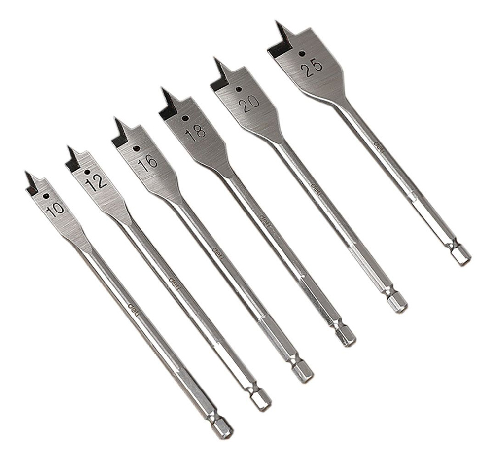 DELI σετ τρυπάνια φτερού DH-MBZ006-ED1 για ξύλο