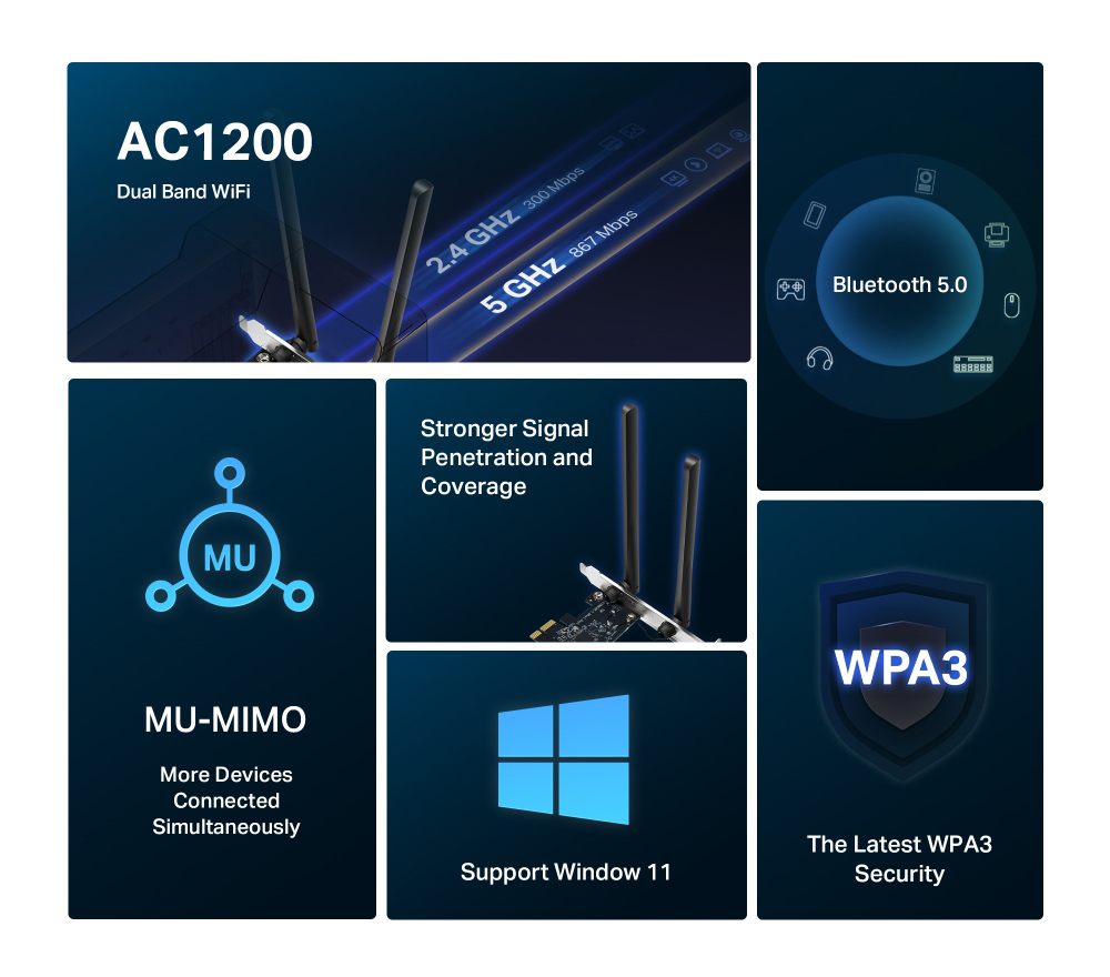 MERCUSYS κάρτα δικτύου WiFi & Bluetooth MA30E - Image 3