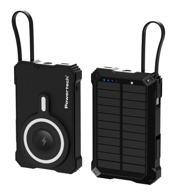 POWERTECH ηλιακό power bank PT-1505 με καλώδιο & φακό