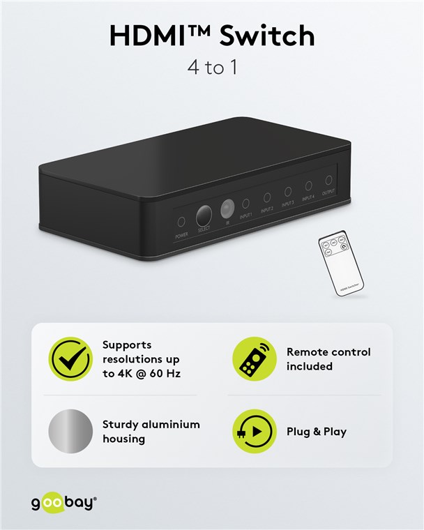 GOOBAY HDMI switch 58489 με τηλεχειριστήριο - Image 3