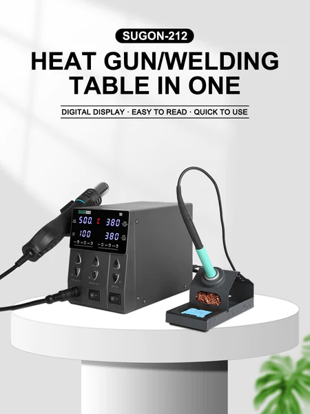 SUGON σταθμός συγκόλλησης 212 με κολλητήρι & air gun - Image 2