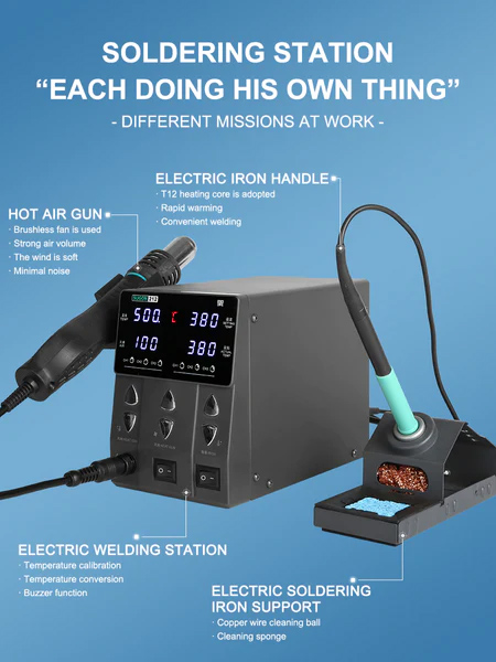 SUGON σταθμός συγκόλλησης 212 με κολλητήρι & air gun - Image 3