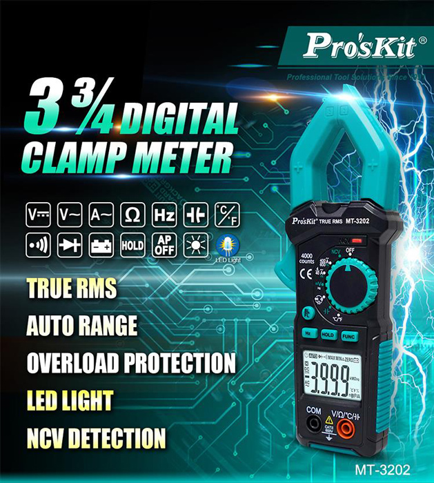 PROSKIT ψηφιακή αμπεροτσιμπίδα MT-3202 - Image 2