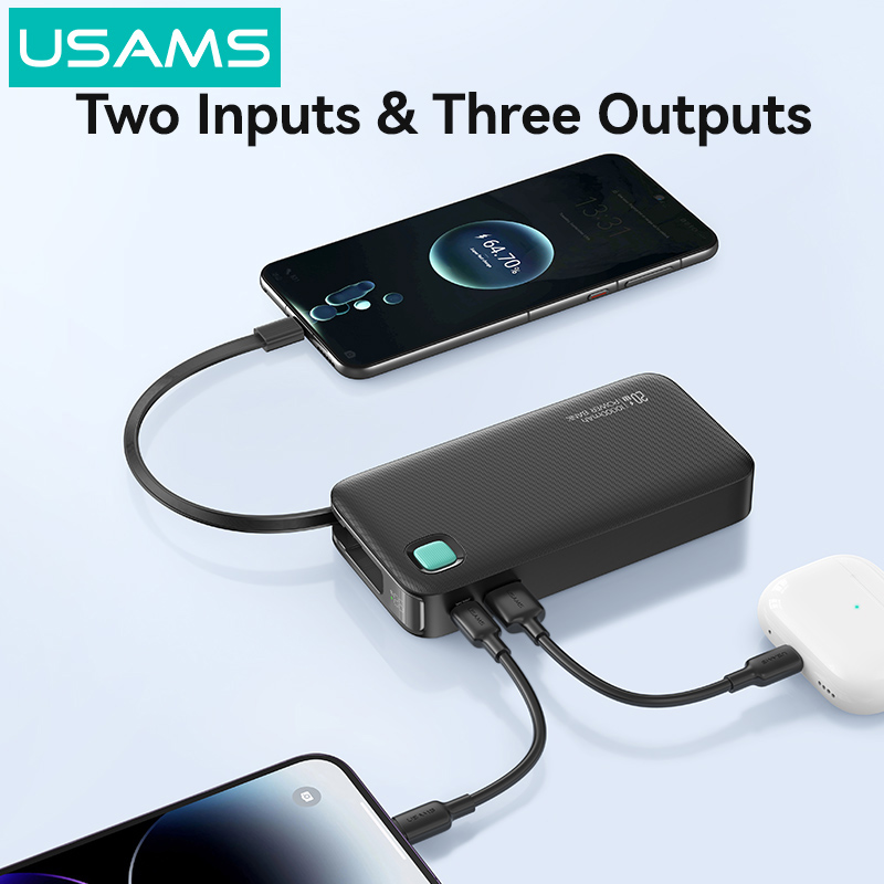 USAMS power bank CD224 με καλώδιο USB-C - Image 2