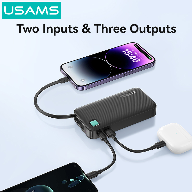 USAMS power bank CD225 με καλώδιο Lightning - Image 2
