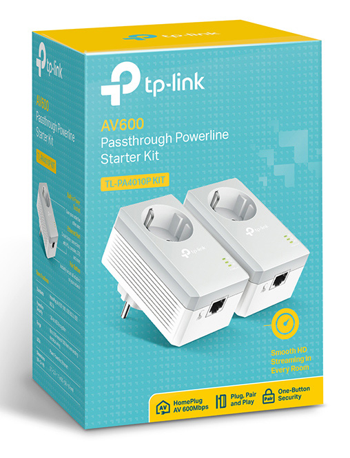 TP-LINK AV600 Passthrough Powerline Starter Kit TL-PA4010P - Image 2