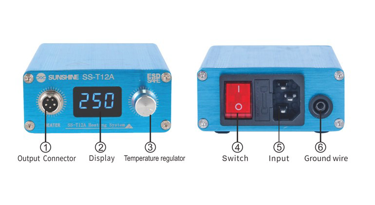 SUNSHINE σταθμός θέρμανσης SS-T12A για επισκευή smartphone motherboard - Image 3