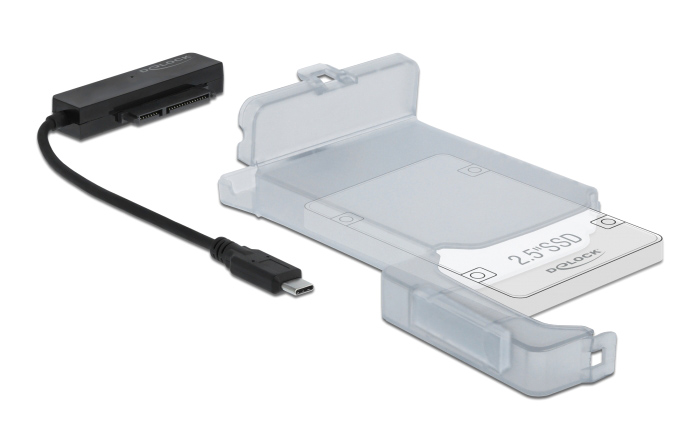 DELOCK αντάπτορας USB-C σε SATA 64084 με θήκη για 2.5" HDD/SSD - Image 2