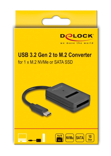 DELOCK αντάπτορας USB-C σε M.2 NVMe PCIe/SATA SSD 64198 - Image 4