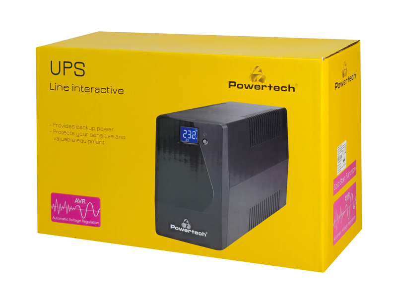 POWERTECH UPS Line Interactive PT-1050LCD με οθόνη - Image 3