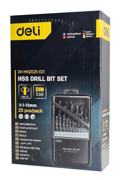 DELI σετ τρυπάνια DH-MHZ025-ED1 για σίδηρο HSS - Image 3